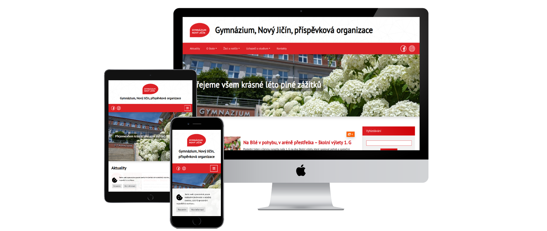 Ukázka webu Gymnázium Nový Jičín