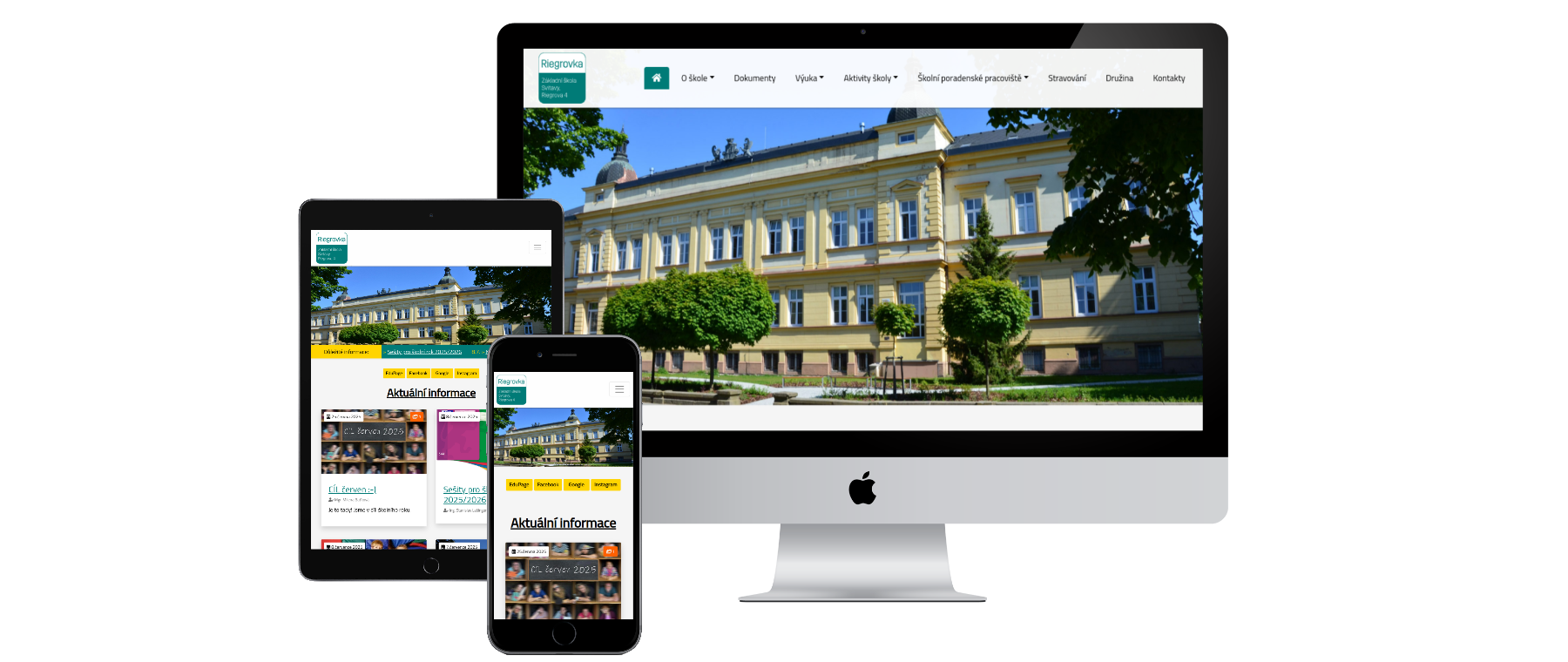 Ukázka webu ZŠ Riegrova, Svitavy