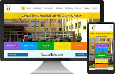 Ukázka webu ZŠ Věry Čáslavské, Praha