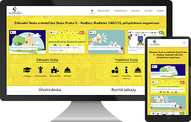 Ukázka webu ZŠ a MŠ Radlická, Praha